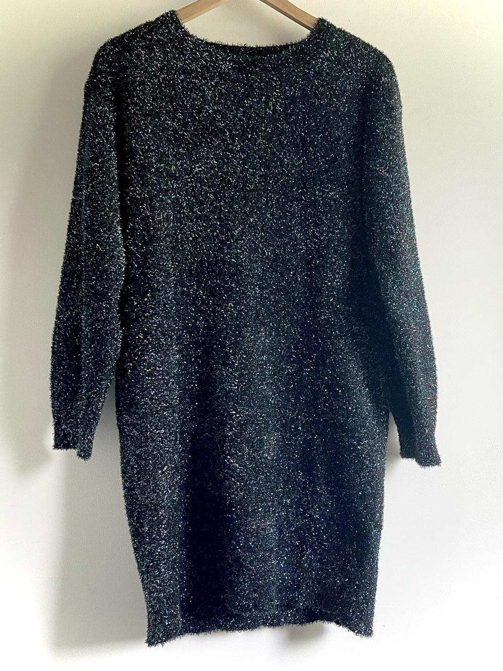 NWT Banana Republic Factory Sparkly Tinsel Sweater Dress Metallic Shimmer Size S